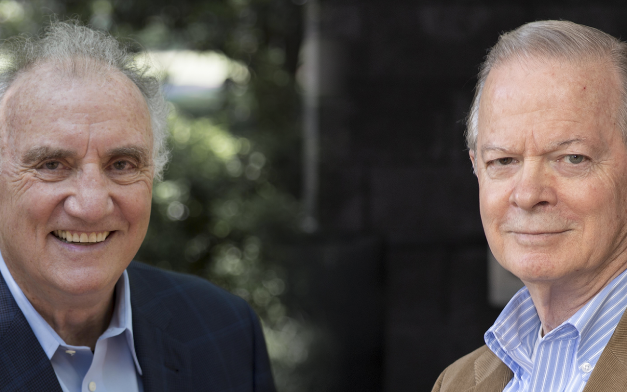 Dr. Walt Wolfram (left) and Dr. David L. Westling, 2018 Holshouser Winners